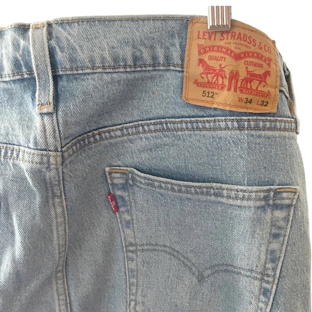 Levis 512 Slim Taper Mens Jeans Light Wash Blue‎ W34 L32 Denim Pants